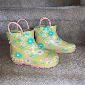 Western Chief Yellow Flower Power Kids Rain Boots
